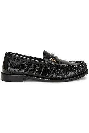 Bimba Y Lola Cow-print Penny-slot Loafers in Black