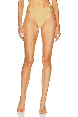 High-Waisted Bikini Bottom - Gold - annakosturova