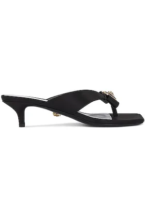 Medusa leather thong sandals in black - Versace