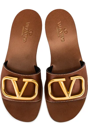 VALENTINO GARAVANI V Logo Slides in Brown