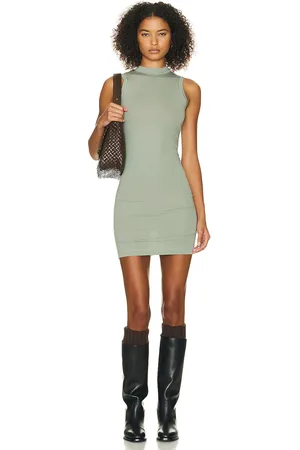 Helsa Jersey Mock Neck Mini Dress in