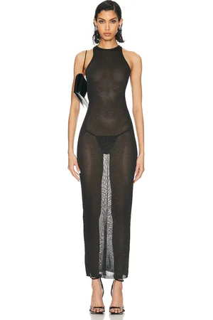 FLEUR DU MAL Sheer Knit Racer Dress in