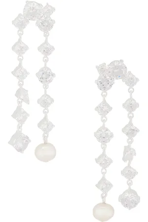COMPLETEDWORKS Freshwater Pearl And CZ Earrings in Metallic Silver