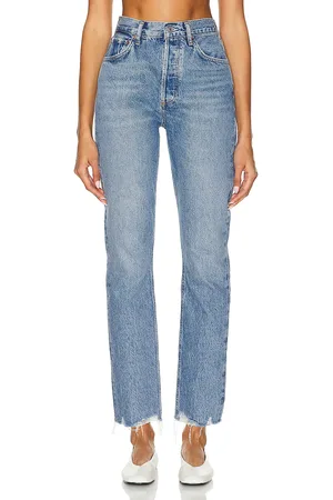 AGOLDE Riley High Rise Straight Crop in Denim-Light