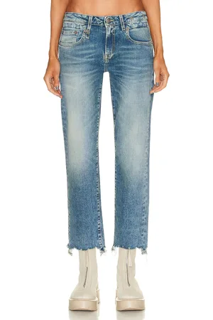 R13 Boy Rip Straight Leg in Denim-Medium