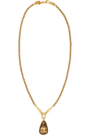 CHANEL 1997 CC Stone Necklace in Metallic