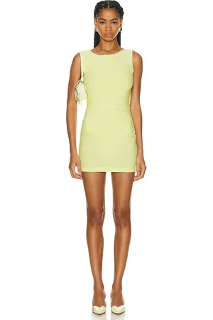 Norma Kamali Sleeveless Pickleball Mini Dress in Yellow