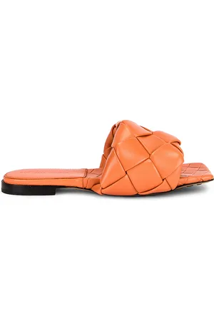 Bottega Veneta Lido Slip On Sandals in Orange