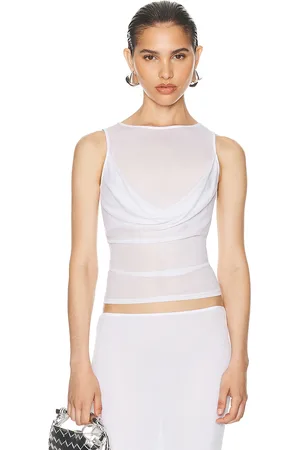 Helsa Sheer Knit Draped Top in