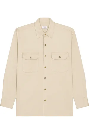Ghiaia Cashmere Cotton Working Shirt in Beige