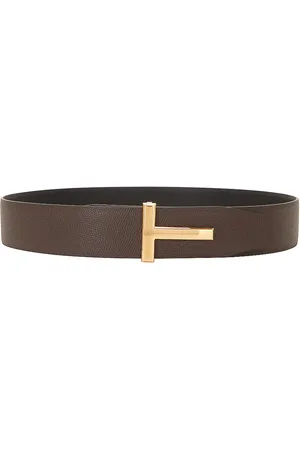 Tom Ford Small Grain Calf T Belt in Brown