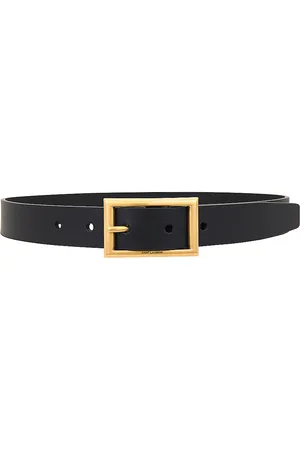 Saint Laurent Rectangle Buckle Belt in Black