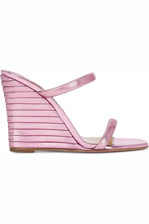 Aquazzura Riviera Chain 95 Wedge Sandal in Rose