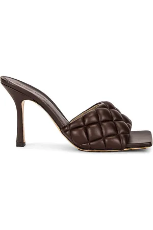 Bottega Veneta Leather Quilted Mules in Brown