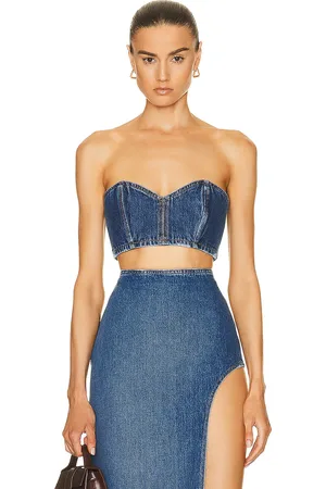 Monot Sweetheart Denim Bandeau in Denim-Dark