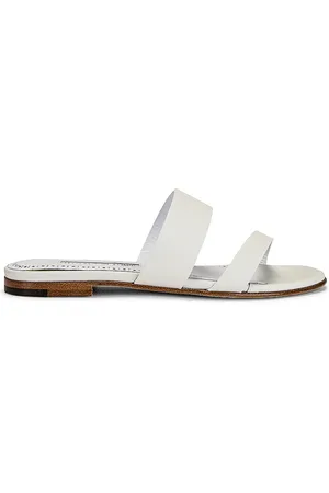 Manolo Blahnik Serrato Sandal in White