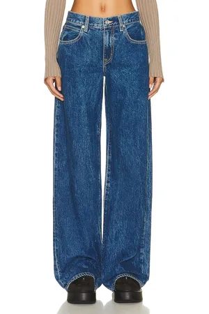 SLVRLAKE Mica Low Rise Wide Leg in Denim-Medium