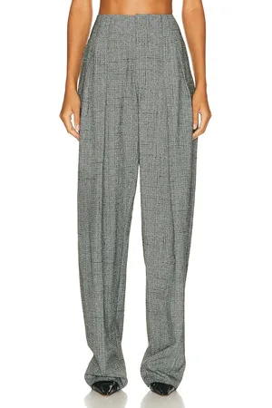 Bottega Veneta 3D Criss Cross Viscose Silk Trousers in Grey
