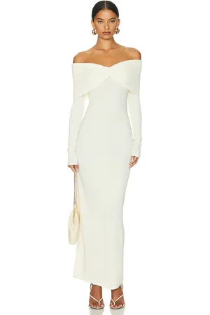 Helsa Matte Jersey Off Shoulder Maxi Dress in