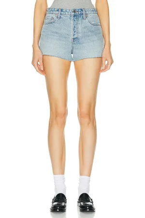 GRLFRND Cindy High Rise Cut Off in Blue