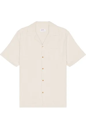 Saturdays NYC Canty Boucle Knit Short Sleeve Shirt in White