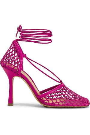 Bottega Veneta Stretch Ankle Strap Sandals in Fuchsia