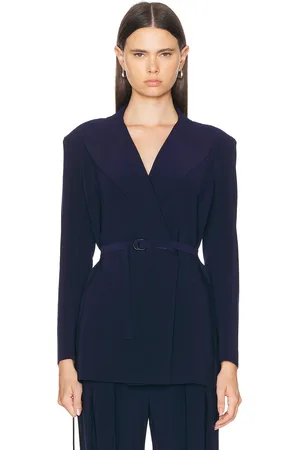 Norma Kamali Classic Double Breasted Jacket in Navy