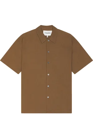 Frame Waffle Textured Shirt in Brown