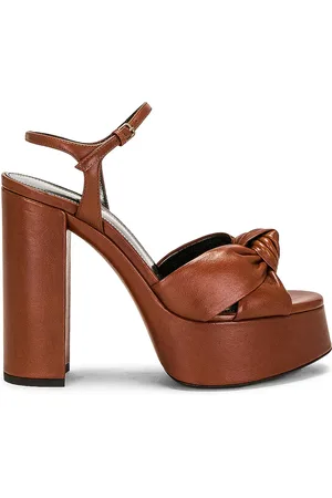 Saint Laurent Bianca Platform Sandal in Brown