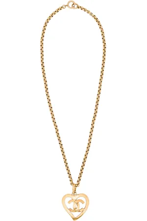CHANEL 1995 CC Heart Necklace in Metallic