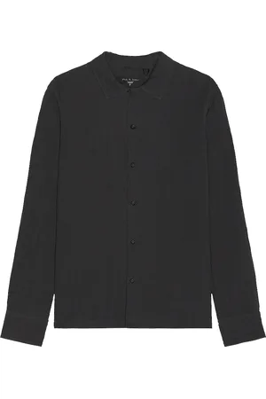 RAG&BONE Avery Gauze Long Sleeve Shirt in Black