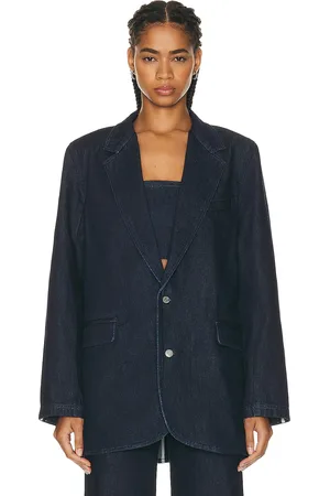 GRLFRND Sloane Denim Blazer in Black