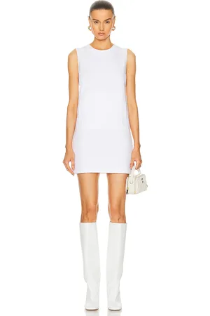 Norma Kamali Sleeveless Tailored Terry Mini Dress in White