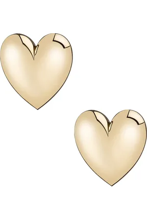 Jennifer Fisher Puffy Heart Earrings in Metallic Gold