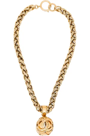 CHANEL 1994 Coco Mark Necklace in Metallic
