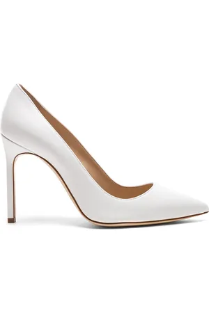 Manolo Blahnik Leather BB 105 Heels in White