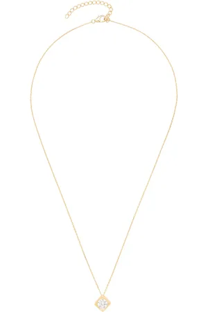 mega Zirconia Pendant Necklace in Metallic Gold