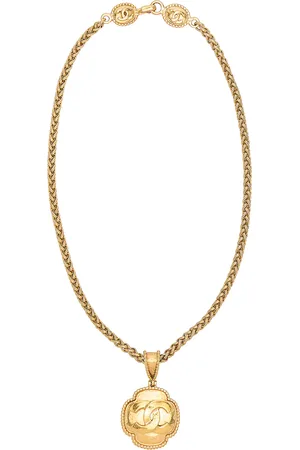 CHANEL 1995 Coco Mark Necklace in Metallic