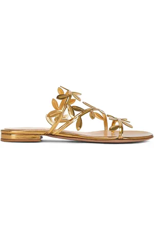 Gianvito Rossi Metal Sandals in Metallic Gold