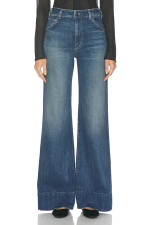 NILI LOTAN Nadege Wide Leg in Denim-Dark