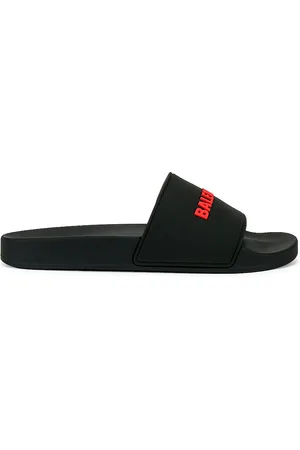 Balenciaga Logo Pool Slide in Black