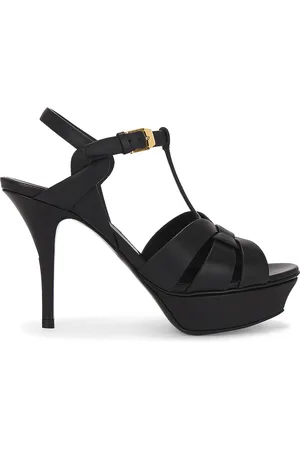 Saint Laurent Tribute Platform Sandal in Black