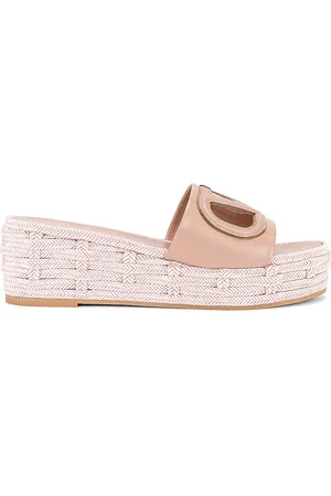 VALENTINO GARAVANI V Logo Cut Out Slide in Rose