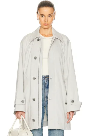 GRLFRND Oversized Car Coat in Light Grey