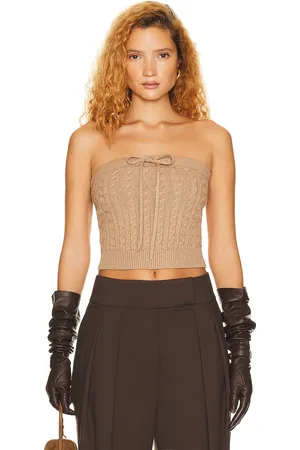 Helsa Taiki Cable Tube Top in Brown