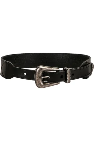 Saint Laurent Folk Buckle Belt in Black