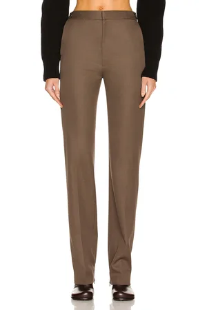 Bottega Veneta Grain De Poudre Stretch Trouser in Brown