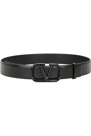 VALENTINO GARAVANI V Logo Signature Belt in Black