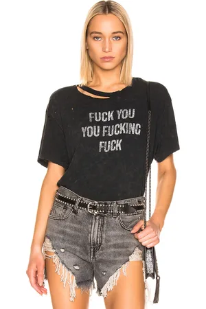 R13 F U Ripped Boy Tee in Black
