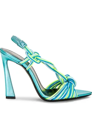 Saint Laurent Strappy Sandal in Teal